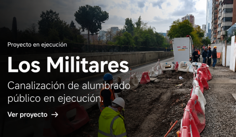 Trabajos de canalización de alumbrado público en ejecución por Fibertek en el proyecto Los Militares.